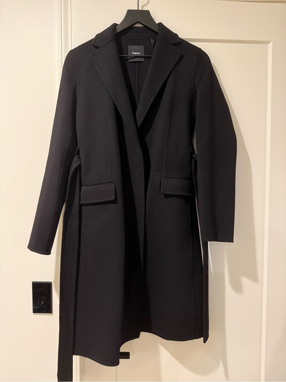 Theory Wool Blend Robe Coat - Petite XS